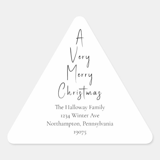 Modern Christmas Script Triangle Envelope Seals (Front)