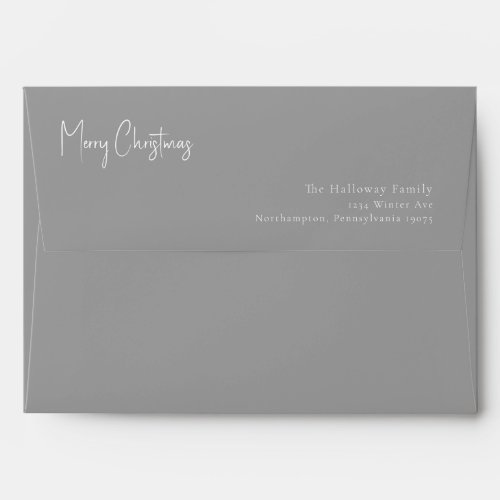 Modern Christmas  Silver Invitation Envelope