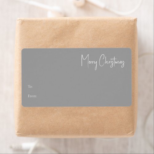 Modern Christmas  Silver Rectangle Gift Label
