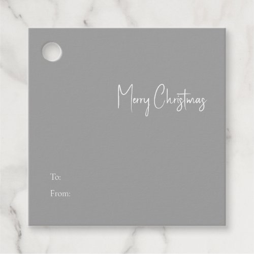 Modern Christmas  Silver Square To From Gift Tag