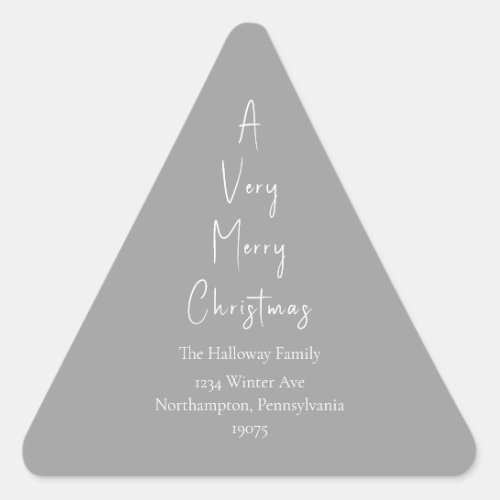 Modern Christmas  Silver Triangle Envelope Seals
