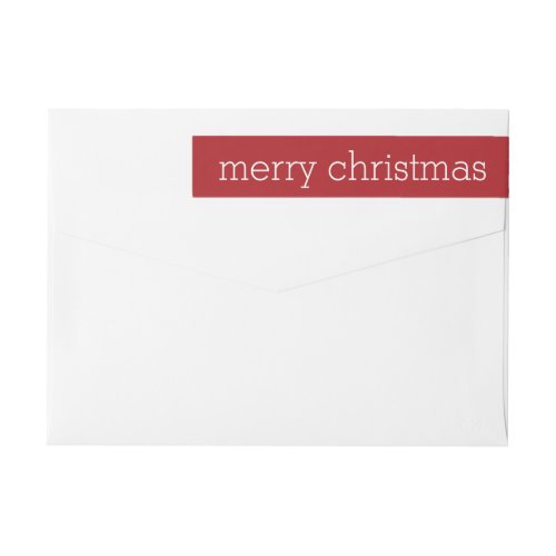 Modern Christmas _ Simply Red and White Wrap Around Label