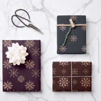 Modern Christmas Snowflake Pattern Elegant Winter