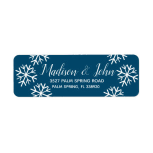 Modern Christmas Snowflake Scatter Address Label