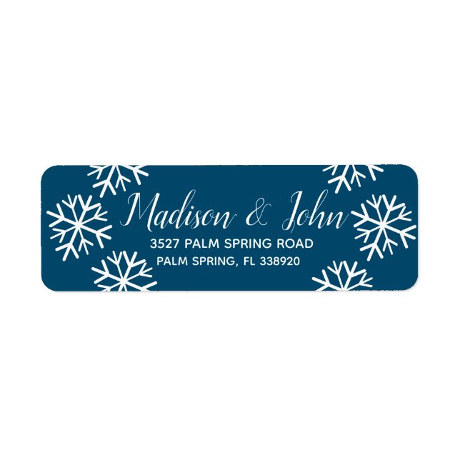 Modern Christmas Snowflake Scatter Address Label (Front)