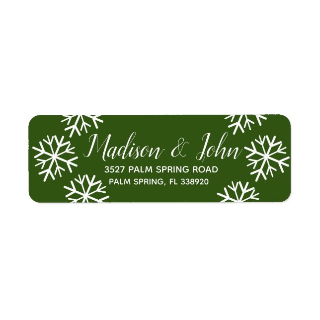 Modern Christmas Snowflake Scatter Address Label (Front)