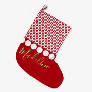 Modern Christmas Stocking Retro Snowflakes