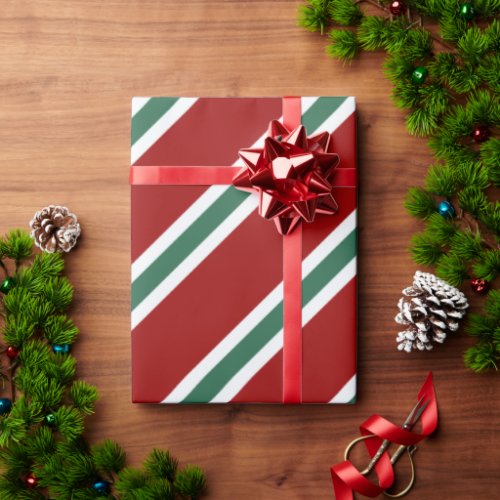 Modern Christmas Stripes Wrapping Paper