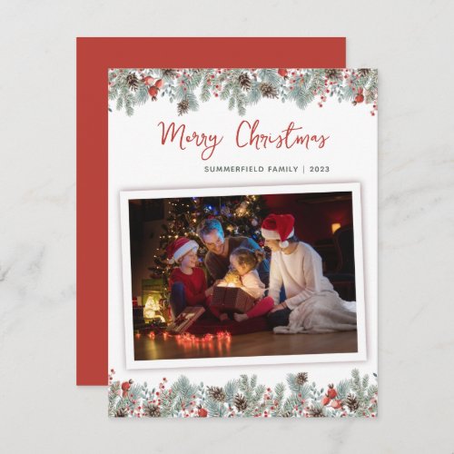 Modern Christmas Stylish Minimal Family Photo Card