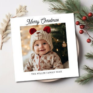 Modern Christmas Stylish Minimalist Script Elegant Holiday Card