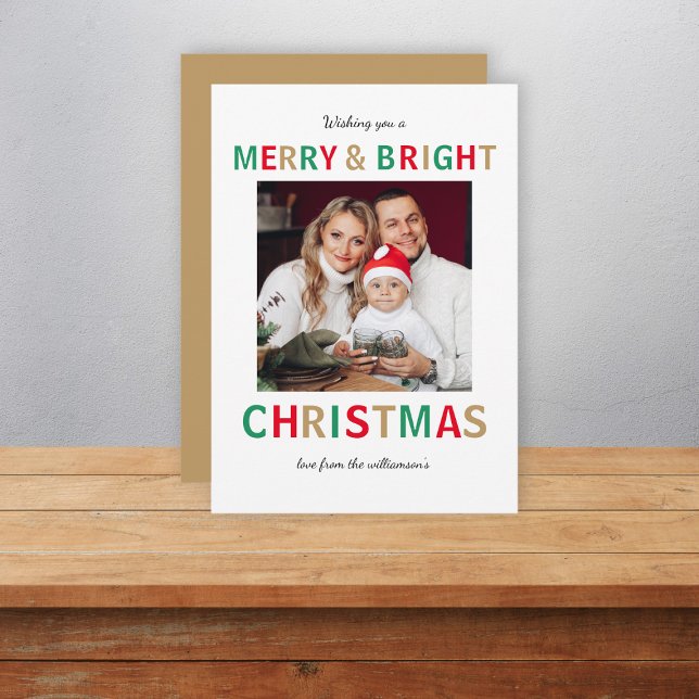 Modern Christmas Stylish Minimalist Script Family  Holiday Card (Creator Uploaded)