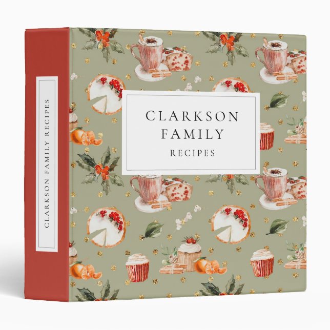 Modern Christmas Sweets Recipe Book 3 Ring Binder (Front/Spine)