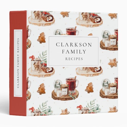 Modern Christmas Sweets Recipe Book 3 Ring Binder