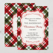 Modern Christmas Tartan Plaid & Bible Verse Party