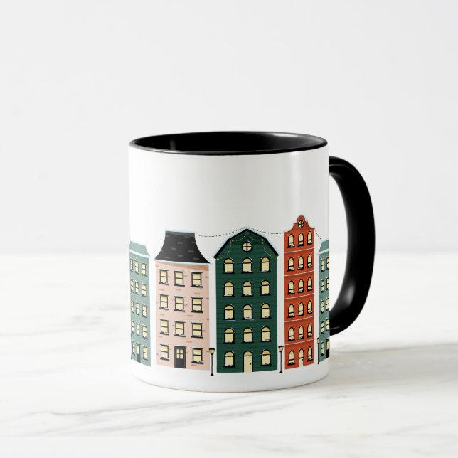 Modern Christmas Town Holiday Mug (Front Right)