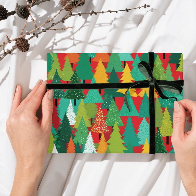 Modern Christmas tree abstract  wrapping paper (Creator Uploaded)