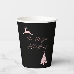 Modern Christmas Tree and Reindeer Paper Cups