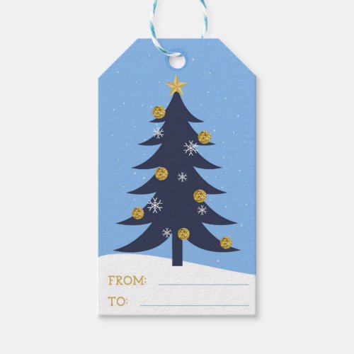 Modern Christmas Tree Art Christmas Gift Tags