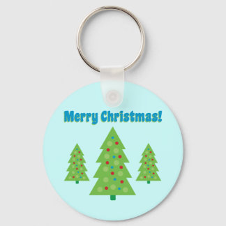 Modern Christmas Tree Art Keychain