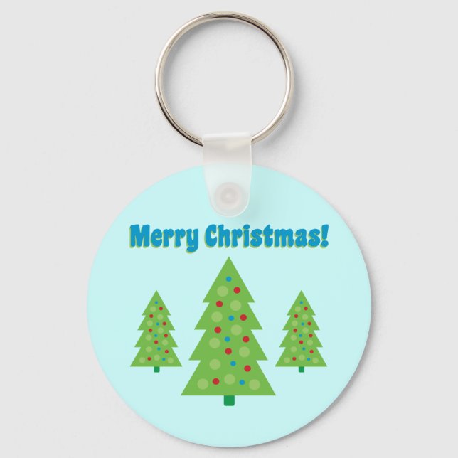 Modern Christmas Tree Art Keychain (Front)