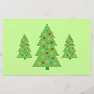 Modern Christmas Tree Art Stationery