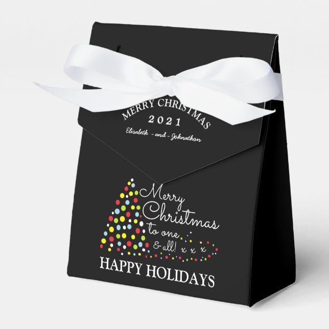 Modern Christmas Tree, Christmas Favor Box (Front Side)