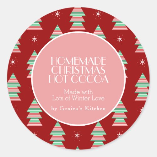 Modern Christmas Tree Cocoa Homemade Mix Classic Round Sticker