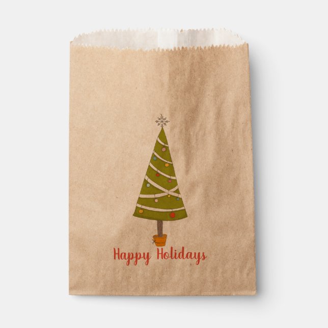 Modern Christmas Tree  Customizable Favor Bag (Front)