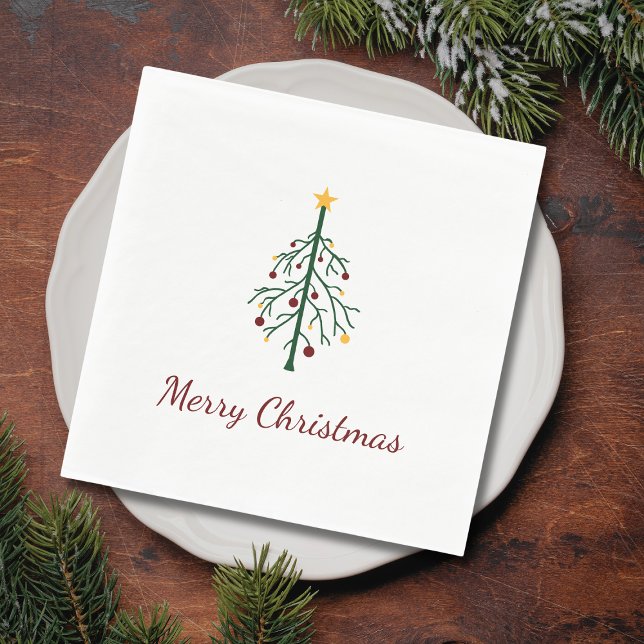 Modern Christmas Tree Festive Holiday Party  Napkins (Creator Uploaded)