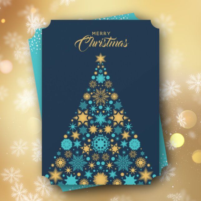 Modern Christmas Tree Flat Holiday Card (Creator Uploaded)