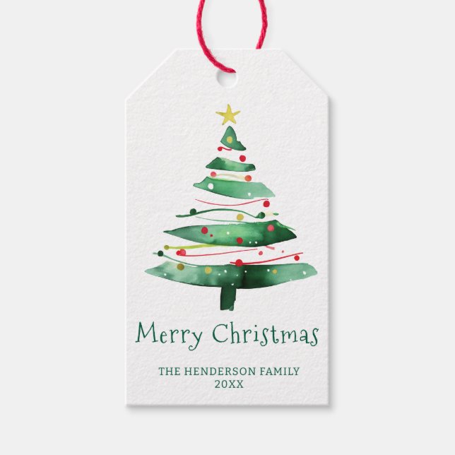 MODERN  CHRISTMAS TREE GIFT TAGS (Front)