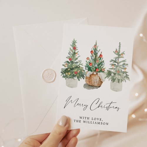 Modern Christmas tree greeting card