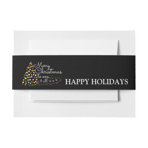 Modern Christmas Tree Happy Holidays Invitation B Invitation Belly Band