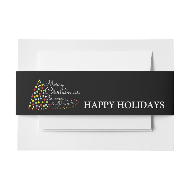 Modern Christmas Tree, Happy Holidays Invitation B Invitation Belly Band (Front Example)
