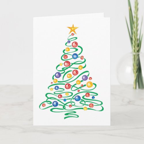 Modern Christmas tree Holiday Card