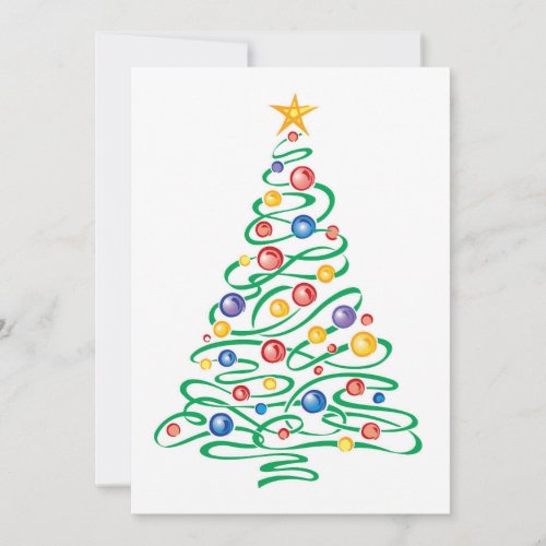 Modern Christmas tree Holiday Card