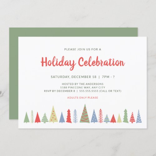 Modern Christmas Tree Holiday Celebration Invitation