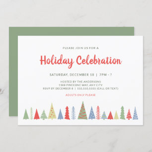 Modern Christmas Tree Holiday Celebration Invitation