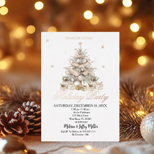 Modern Christmas Tree Holiday Party  Foil Invitation