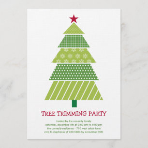 Modern Christmas Tree Holiday Party Invitation