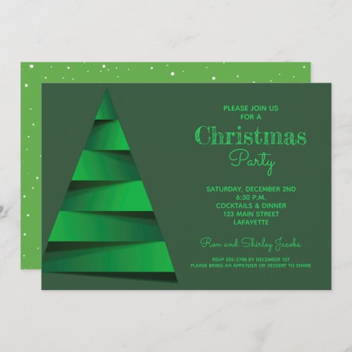Modern Christmas Tree Holiday Party Invitation