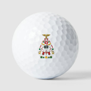 Modern Christmas Tree Holiday Personalized Doctors Golf Balls