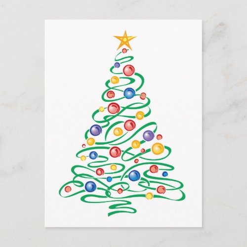 Modern Christmas tree Holiday Postcard
