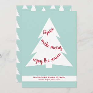 Modern Christmas Tree Holiday Script on Mint Green
