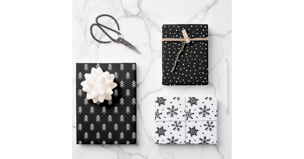 Modern Christmas Tree holiday wrapping paper Zazzle