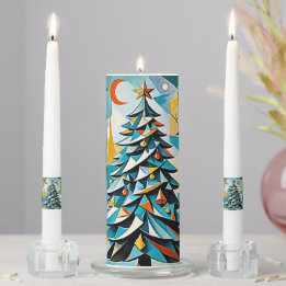 Modern christmas tree illustration 2 - Candle Set