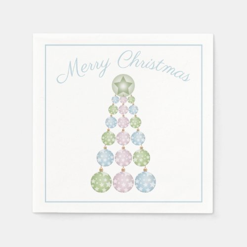 Modern Christmas Tree In Pastel Color Ornaments