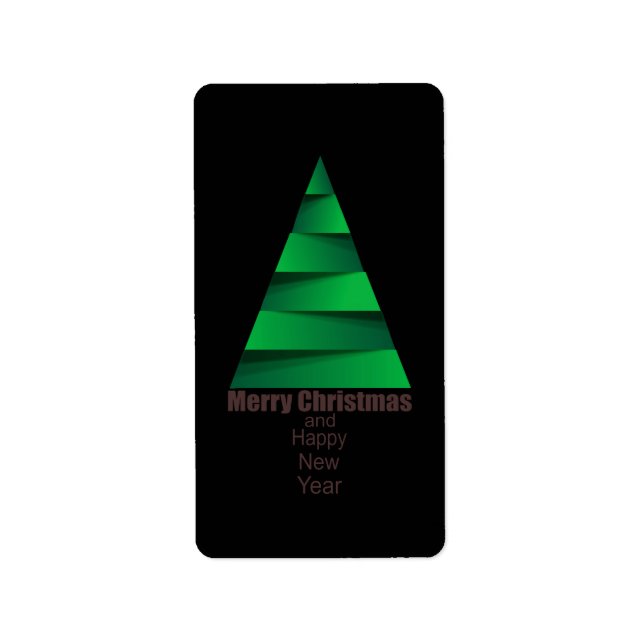 Modern Christmas Tree Label (Front)