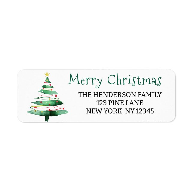 MODERN  CHRISTMAS TREE LABEL (Front)