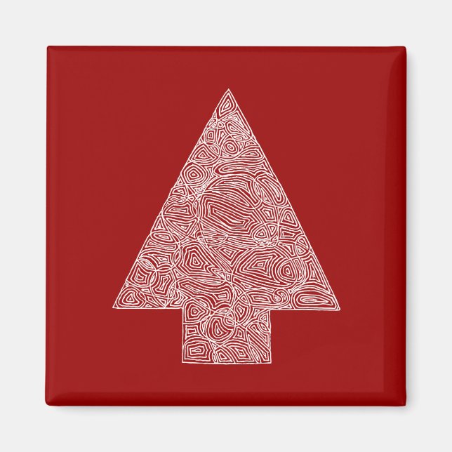 Modern Christmas Tree Magnet (Front)